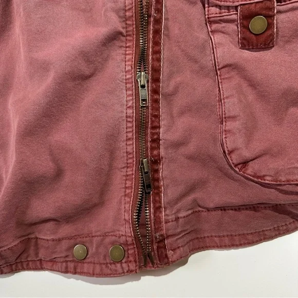 Anthropologie utility jacket soft washed field style pockets S rose - Picture 9 of 15